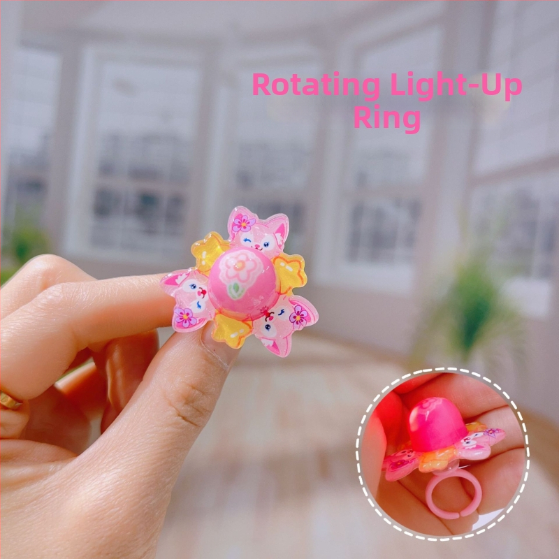 Detský otáčajúci prsteň — plast/živica, kreslený štýl, séria Dievčenská kreslená princezná, možnosť loga