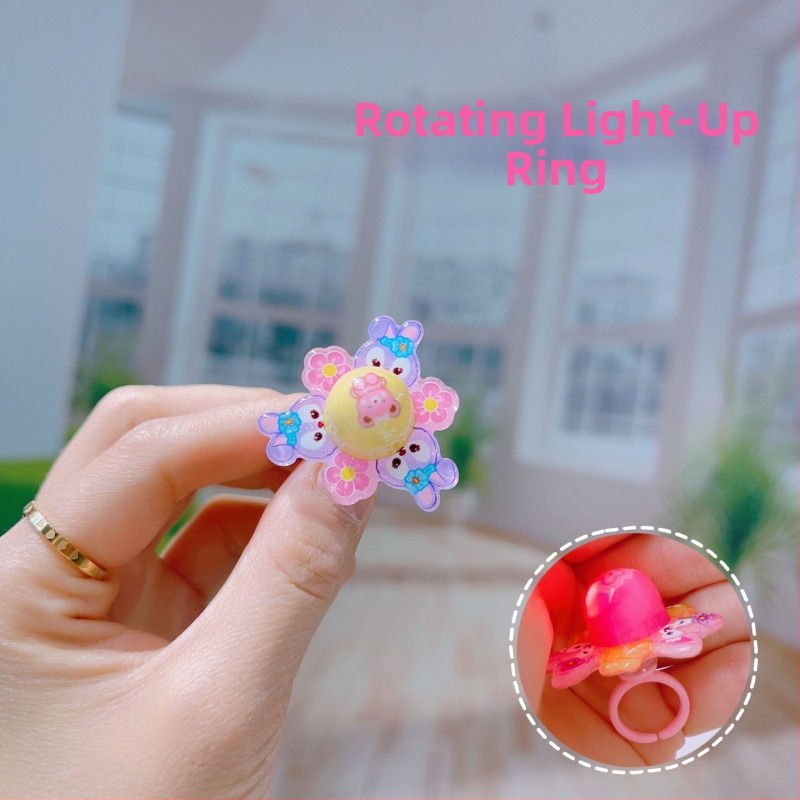 Detský otáčajúci prsteň — plast/živica, kreslený štýl, séria Dievčenská kreslená princezná, možnosť loga