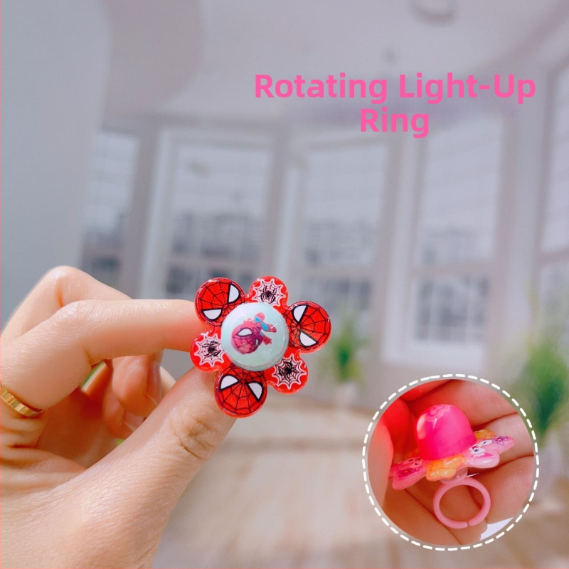 Detský otáčajúci prsteň — plast/živica, kreslený štýl, séria Dievčenská kreslená princezná, možnosť loga