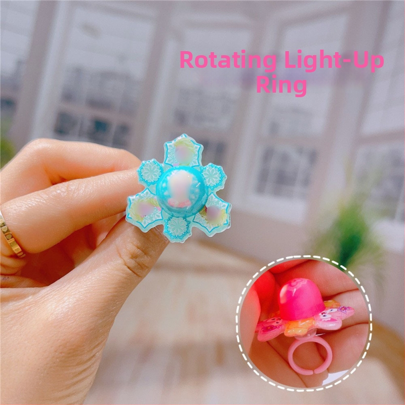 Detský otáčajúci prsteň — plast/živica, kreslený štýl, séria Dievčenská kreslená princezná, možnosť loga