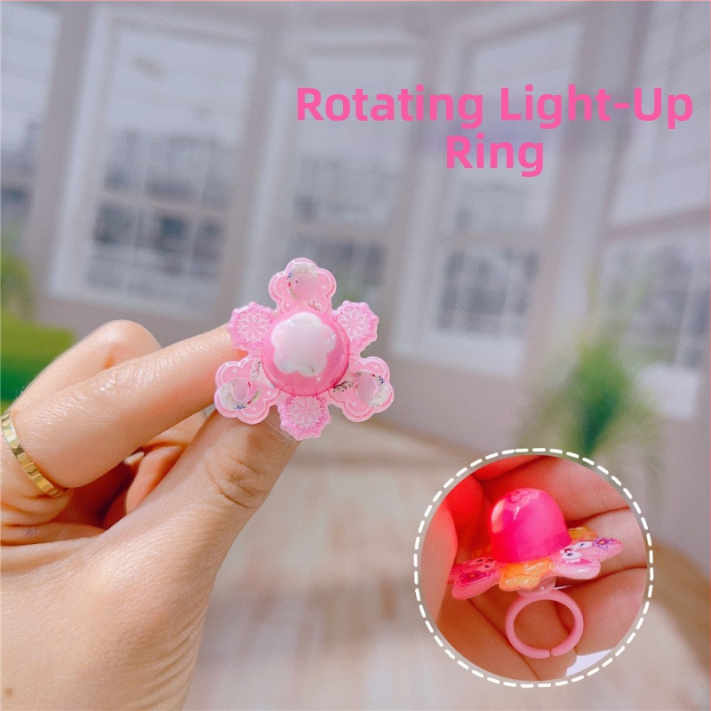 Detský otáčajúci prsteň — plast/živica, kreslený štýl, séria Dievčenská kreslená princezná, možnosť loga