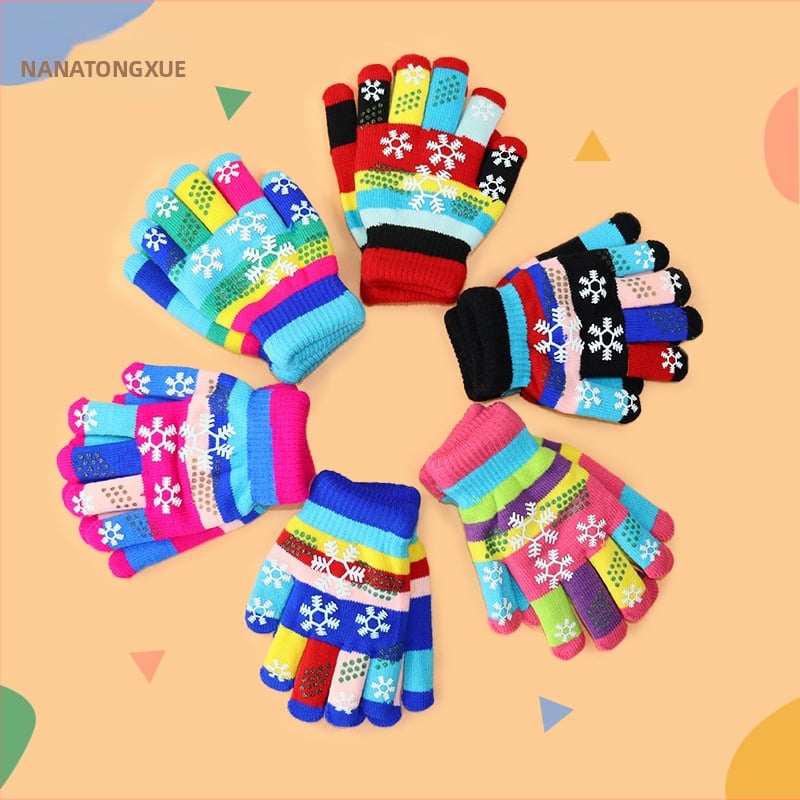 Vaikų žiemos pirštinės: megztos, jacquard raštas, palaiko šilumą, amžius 1–18