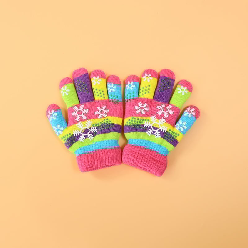 Vaikų žiemos pirštinės: megztos, jacquard raštas, palaiko šilumą, amžius 1–18