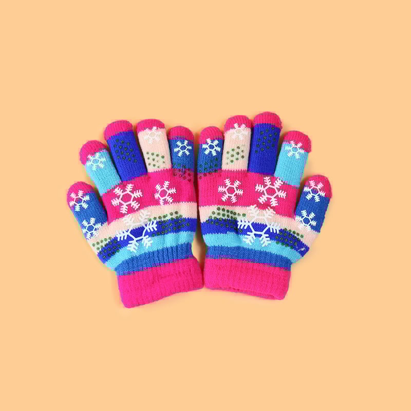 Vaikų žiemos pirštinės: megztos, jacquard raštas, palaiko šilumą, amžius 1–18