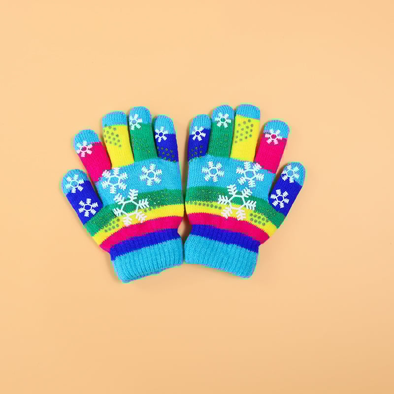 Vaikų žiemos pirštinės: megztos, jacquard raštas, palaiko šilumą, amžius 1–18