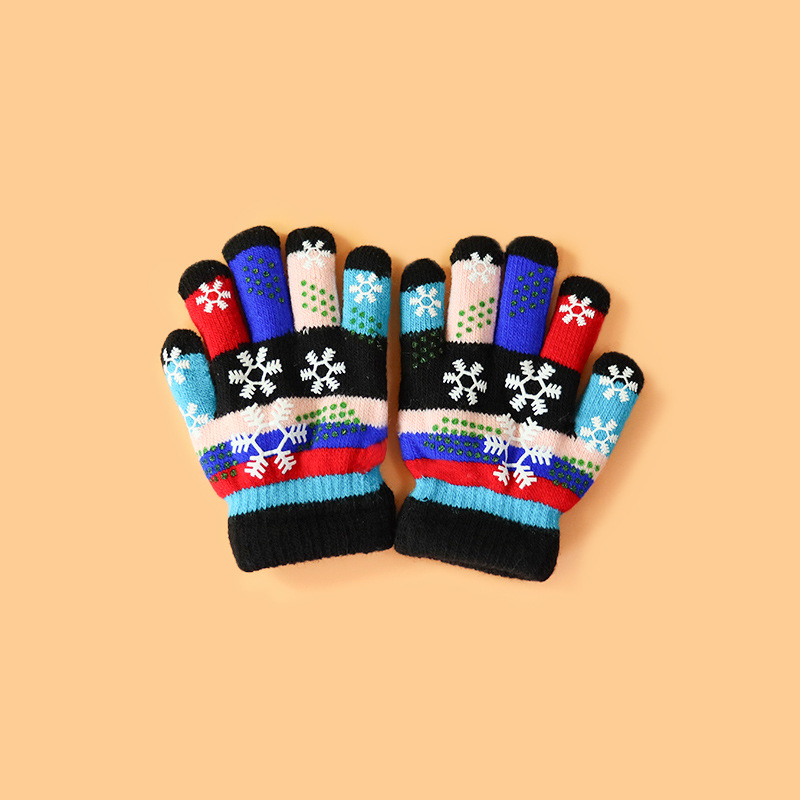 Vaikų žiemos pirštinės: megztos, jacquard raštas, palaiko šilumą, amžius 1–18