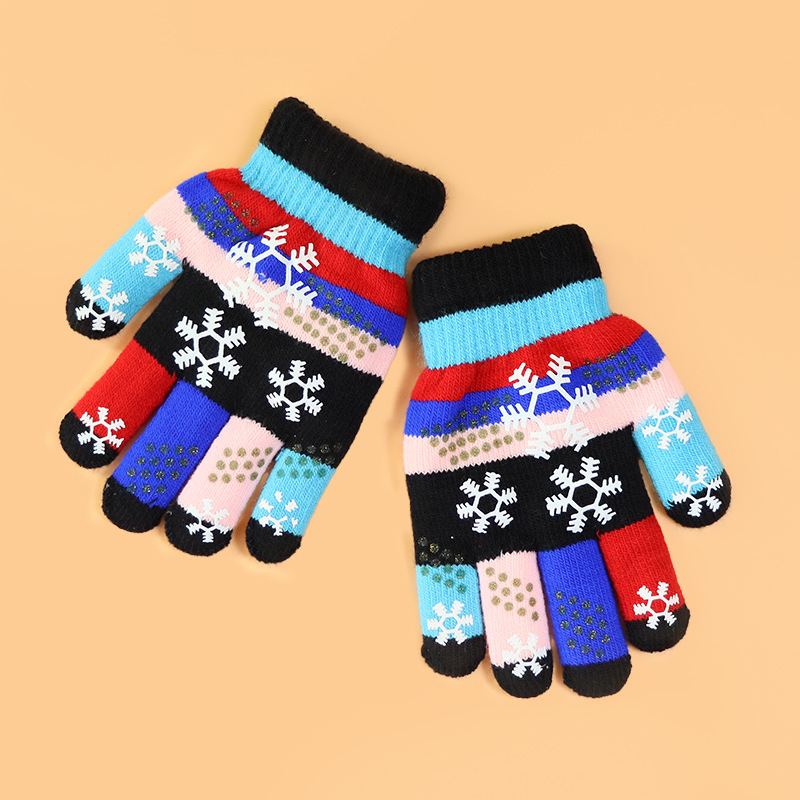 Vaikų žiemos pirštinės: megztos, jacquard raštas, palaiko šilumą, amžius 1–18