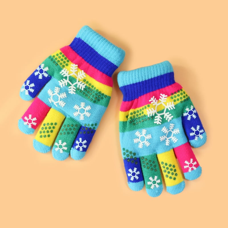 Vaikų žiemos pirštinės: megztos, jacquard raštas, palaiko šilumą, amžius 1–18