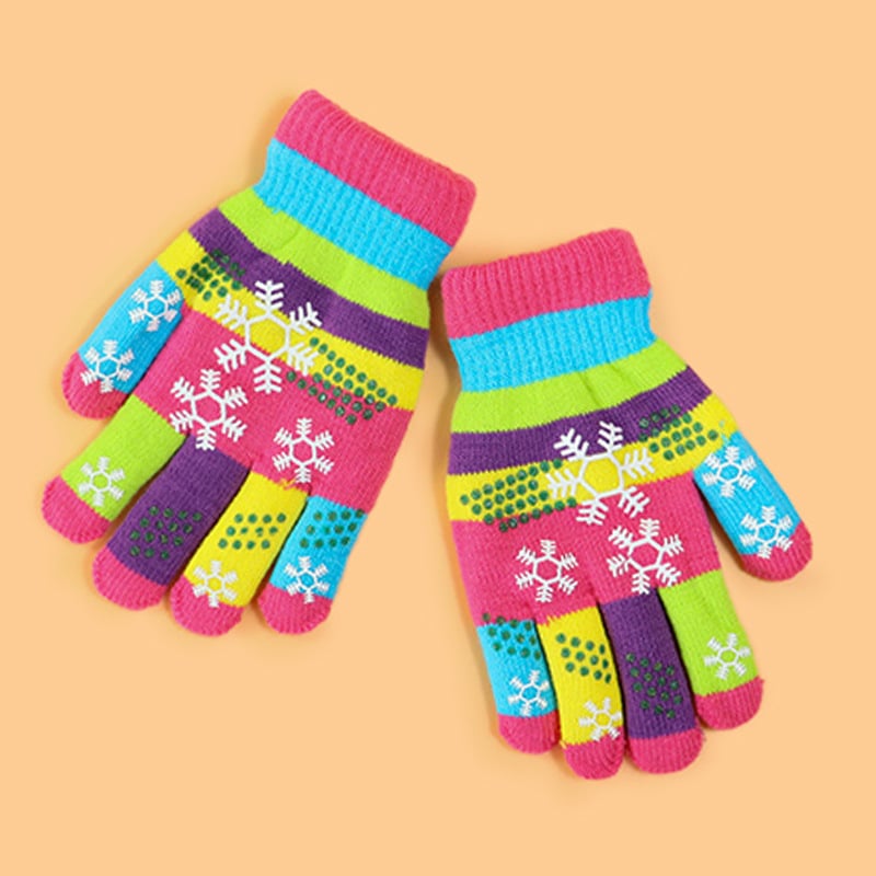 Vaikų žiemos pirštinės: megztos, jacquard raštas, palaiko šilumą, amžius 1–18