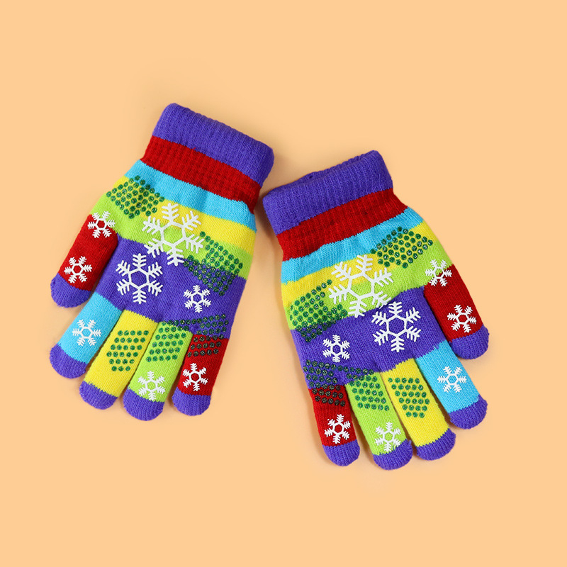 Vaikų žiemos pirštinės: megztos, jacquard raštas, palaiko šilumą, amžius 1–18