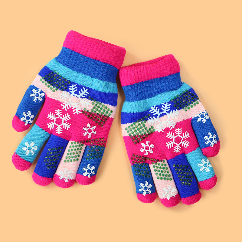 Vaikų žiemos pirštinės: megztos, jacquard raštas, palaiko šilumą, amžius 1–18