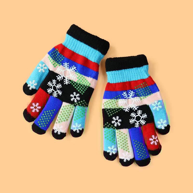 Vaikų žiemos pirštinės: megztos, jacquard raštas, palaiko šilumą, amžius 1–18