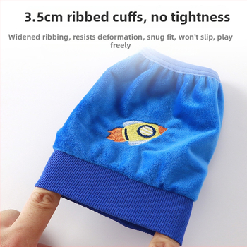 Vaikų rankovinės apsauginės nuo nešvarumų, rudens–žiema, animacinis piešinys, siuvinės, poliesterio pluoštas