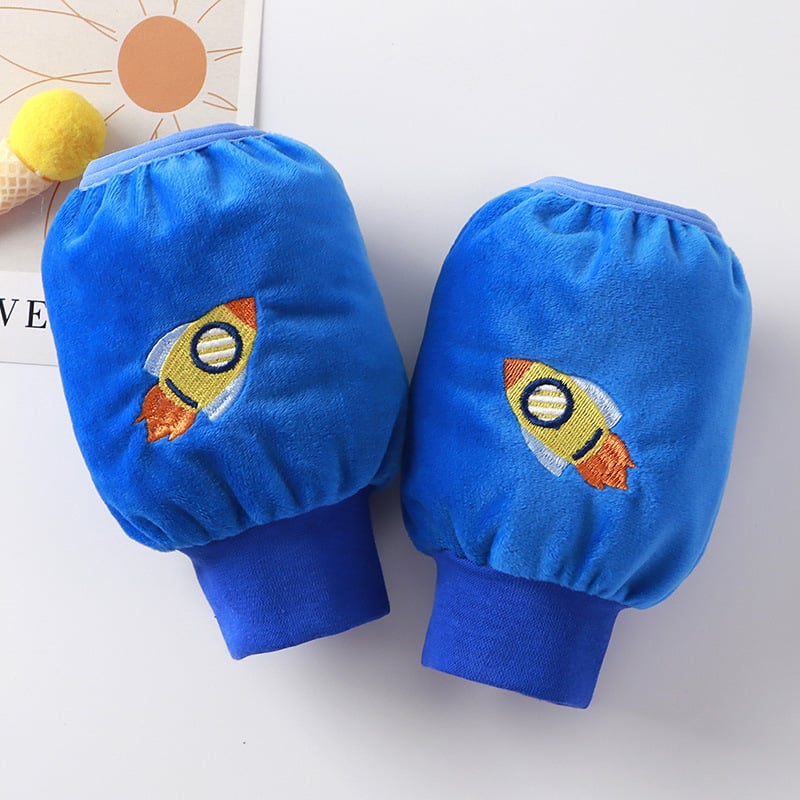 Vaikų rankovinės apsauginės nuo nešvarumų, rudens–žiema, animacinis piešinys, siuvinės, poliesterio pluoštas