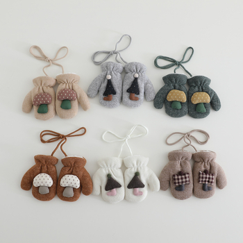 Benhui žieminės vaikų pirštinės su fliso vidumi, iš medvilnės pluošto, 2–5 metai