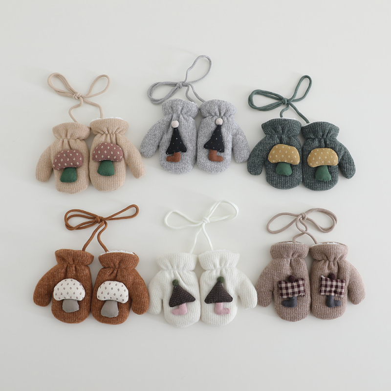 Benhui žieminės vaikų pirštinės su fliso vidumi, iš medvilnės pluošto, 2–5 metai