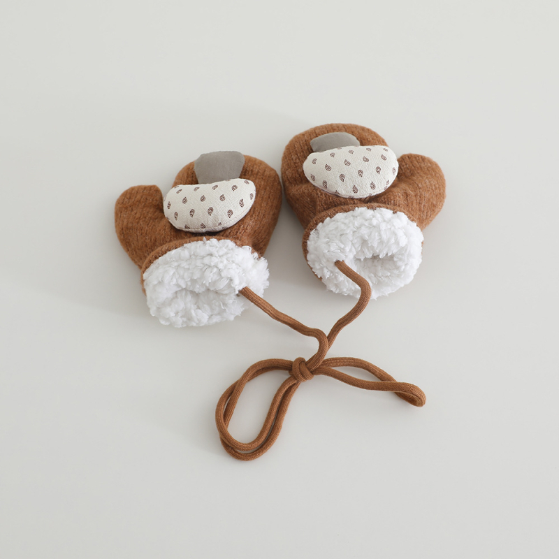 Benhui žieminės vaikų pirštinės su fliso vidumi, iš medvilnės pluošto, 2–5 metai