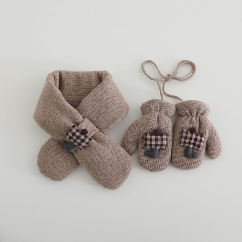 Benhui žieminės vaikų pirštinės su fliso vidumi, iš medvilnės pluošto, 2–5 metai