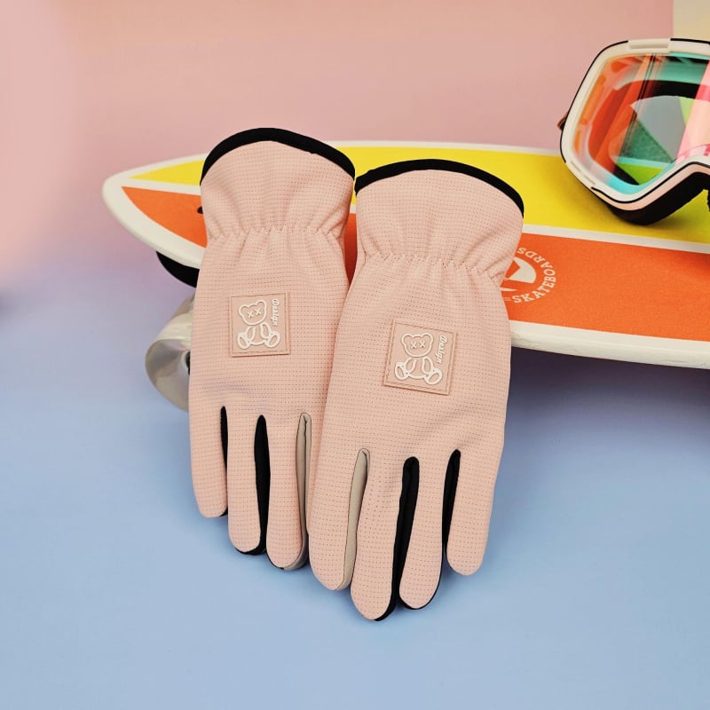 Vaikų žiemos dviračių pirštinės – vilnos pamušalas, vėjo atsparios, atsparios vandeniui, su jutikliniu ekranu, Ice Silk audinys