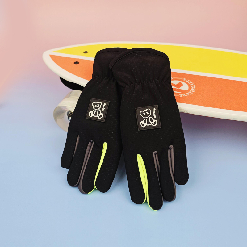 Vaikų žiemos dviračių pirštinės – vilnos pamušalas, vėjo atsparios, atsparios vandeniui, su jutikliniu ekranu, Ice Silk audinys