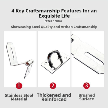 Nerūdijančio plieno durų užrakinimo mechanizmas – sunkiojo tipo užraktas durims ir spintelėms (Medžiaga: nerūdijantis plienas; Typas: sunkiojo tipo užraktas; Stilius: naujas kinų stilius)