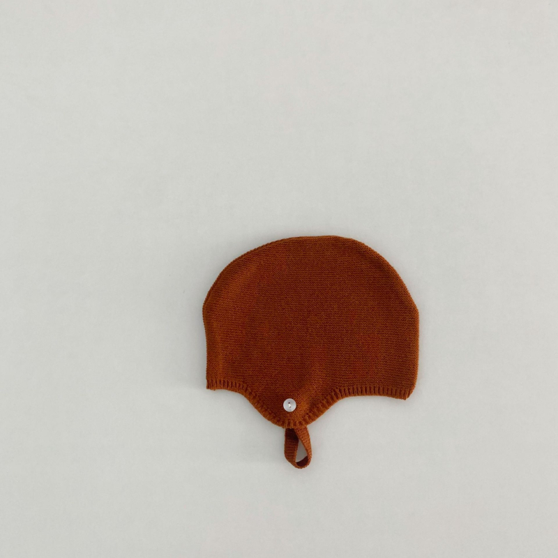 Pletena dječja kapa s zaštitom za uši, jesen, vunena mješavina, kupolasti vrh