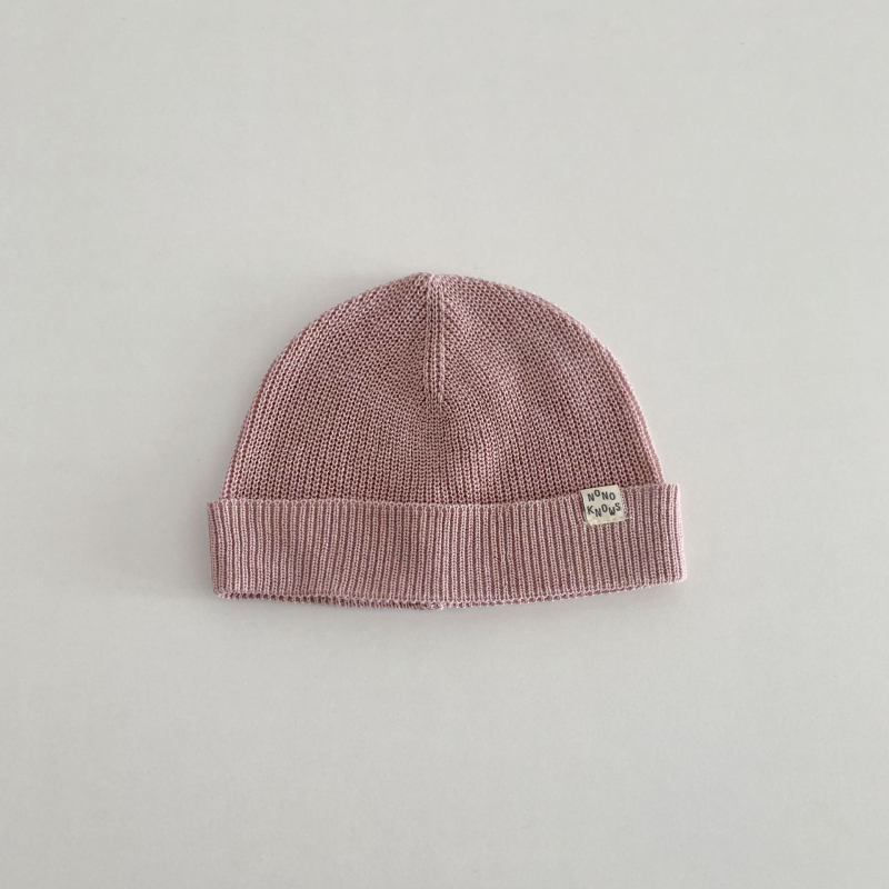 Pletena dječja kapa s zaštitom za uši, jesen, vunena mješavina, kupolasti vrh