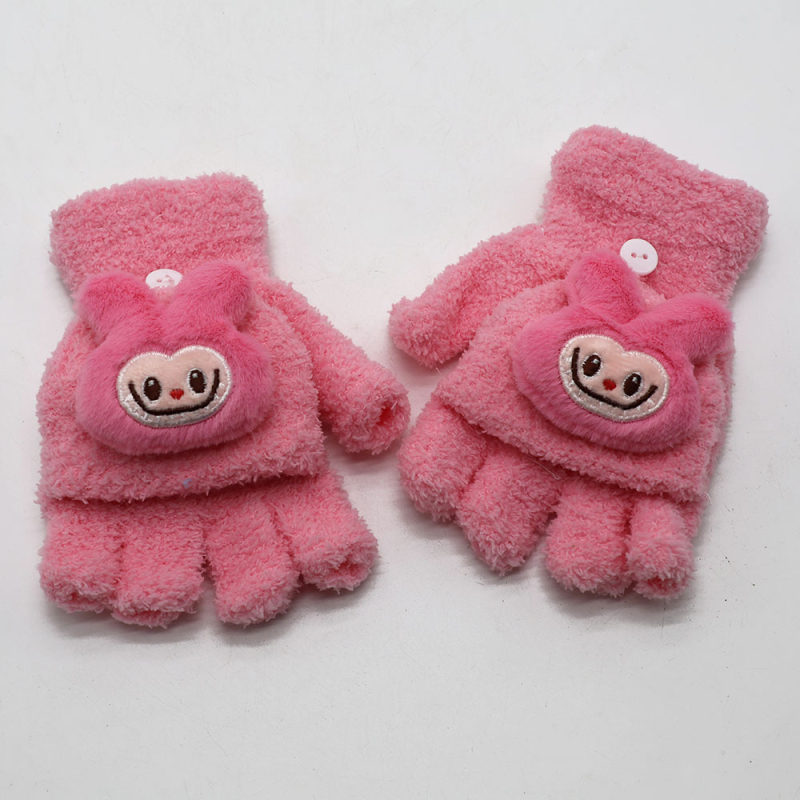 Vaikų piešinių pusiau pirštinės, flisas, unisex, amžius 3–12 metų, tinkamos žiemai-pavasariui-rudeniui