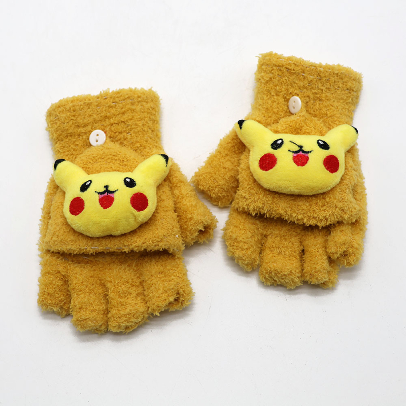 Vaikų piešinių pusiau pirštinės, flisas, unisex, amžius 3–12 metų, tinkamos žiemai-pavasariui-rudeniui