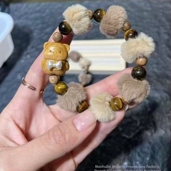 Koka rokassprādze, jauns ķīniešu stils, unisex, rokām darināta, karikatūras dizains