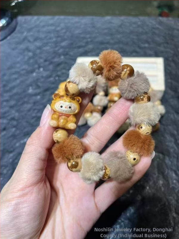 Koka rokassprādze, jauns ķīniešu stils, unisex, rokām darināta, karikatūras dizains