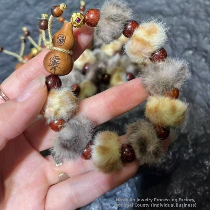 Дървена гривна, нов китайски стил, унисекс, ръчна изработка, карикатурен дизайн