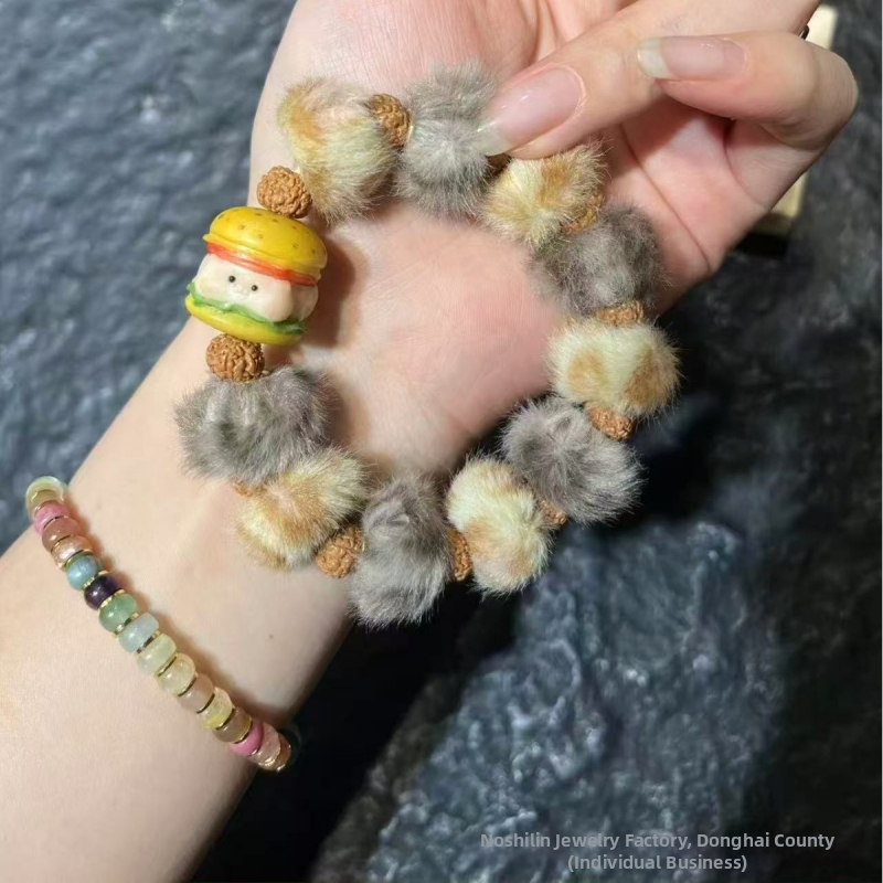 Дървена гривна, нов китайски стил, унисекс, ръчна изработка, карикатурен дизайн