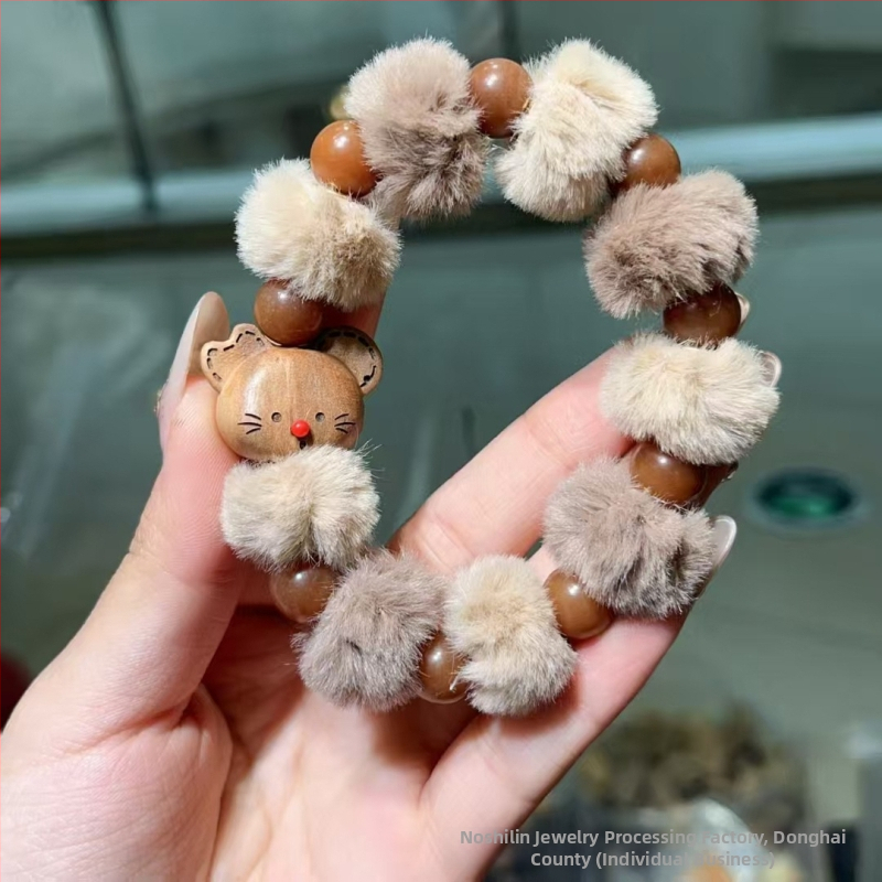 Koka rokassprādze, jauns ķīniešu stils, unisex, rokām darināta, karikatūras dizains