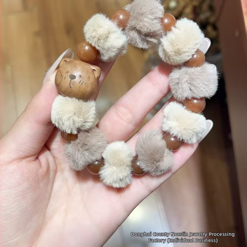 Koka rokassprādze, jauns ķīniešu stils, unisex, rokām darināta, karikatūras dizains