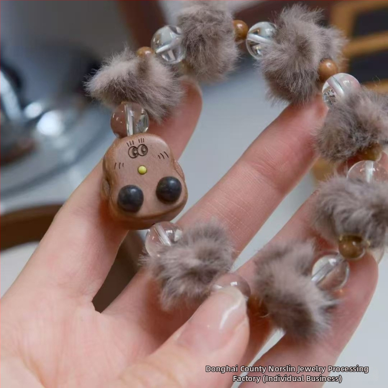 Koka rokassprādze, jauns ķīniešu stils, unisex, rokām darināta, karikatūras dizains