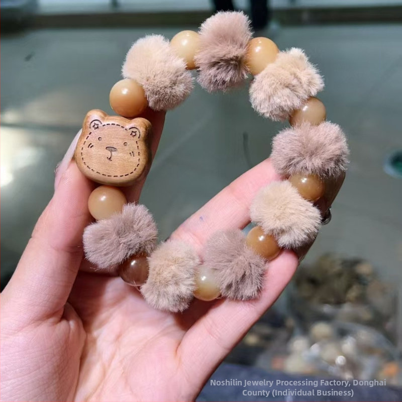 Koka rokassprādze, jauns ķīniešu stils, unisex, rokām darināta, karikatūras dizains