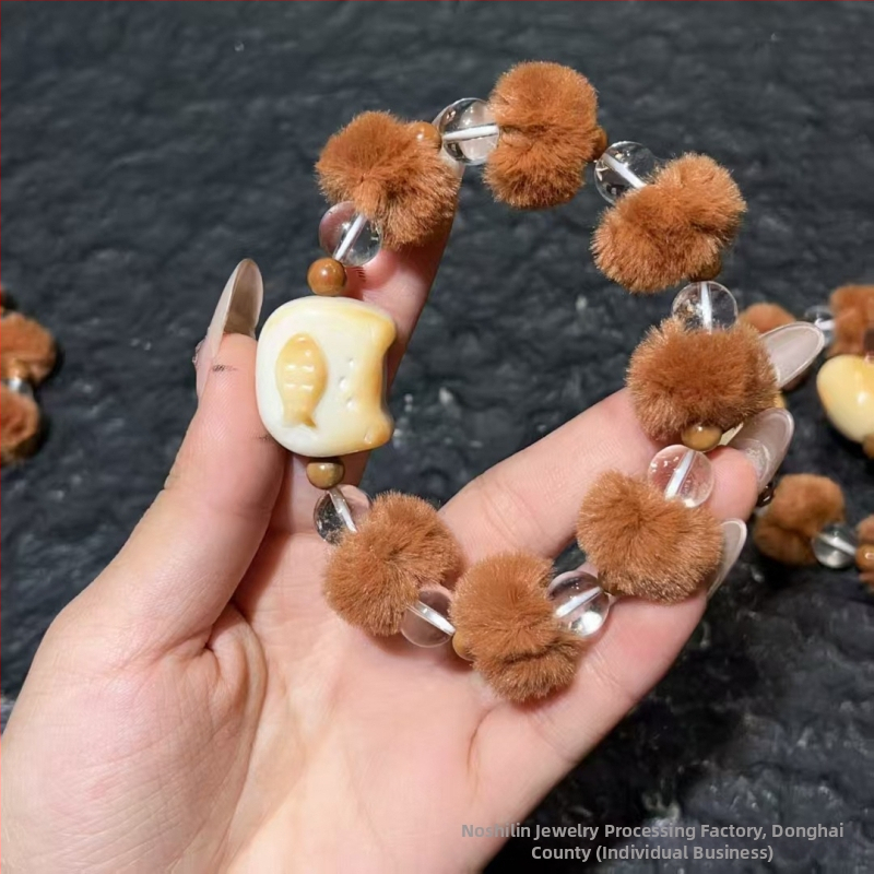 Koka rokassprādze, jauns ķīniešu stils, unisex, rokām darināta, karikatūras dizains