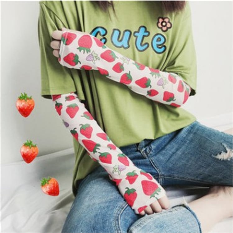 Saulės apsaugos rankų rankovės moterims, nailonas, gėlių raštas, vasara–ruduo