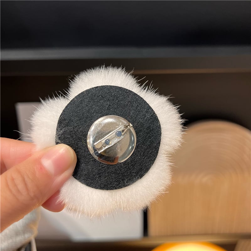 Χειροποίητη καρφίτσα από γούνα μίνκ σε σχήμα μικρού λουλουδιού, διακοσμητικό αξεσουάρ για πουλόβερ και σακίδιο, unisex