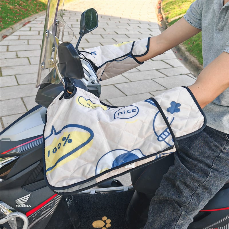 Lielas elektriskā motocikla saules aizsardzības cimdi ar vēja un ūdens izturību pavasarim un rudenim — Zīmols Unique; Materiāls: Cits; Importēts: Nē; Lietošana: Velosipēdu cimdi