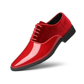 Pantofi de afaceri formali pentru bărbați, din piele, ușori, la modă, casual, stil britanic, pantofi versatili din piele lăcuită cu vârful pătrat, pantofi de nuntă pentru miri