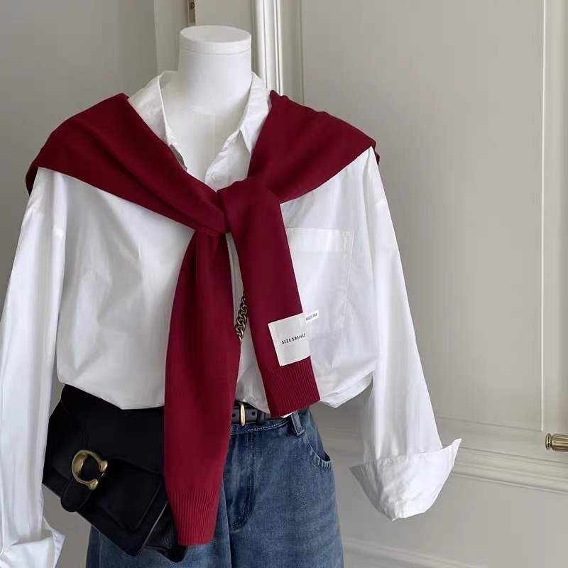 Дамски мек плетен шал в корейски стил - лек аксесоар за пролет, лято и есен, издание пролет 2025