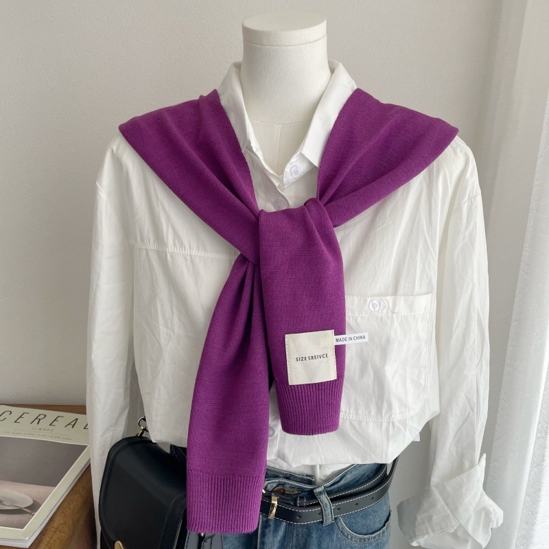 Дамски мек плетен шал в корейски стил - лек аксесоар за пролет, лято и есен, издание пролет 2025