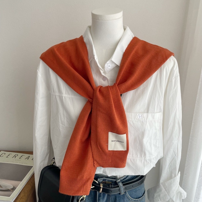 Дамски мек плетен шал в корейски стил - лек аксесоар за пролет, лято и есен, издание пролет 2025