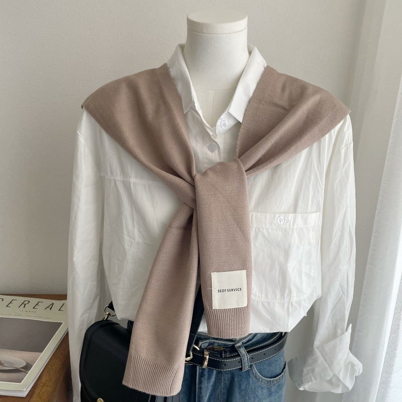 Дамски мек плетен шал в корейски стил - лек аксесоар за пролет, лято и есен, издание пролет 2025