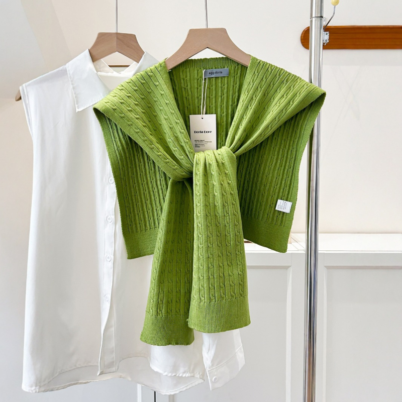 Kötött sál, monokróm minta, 45 cm szélesség, melegen tart