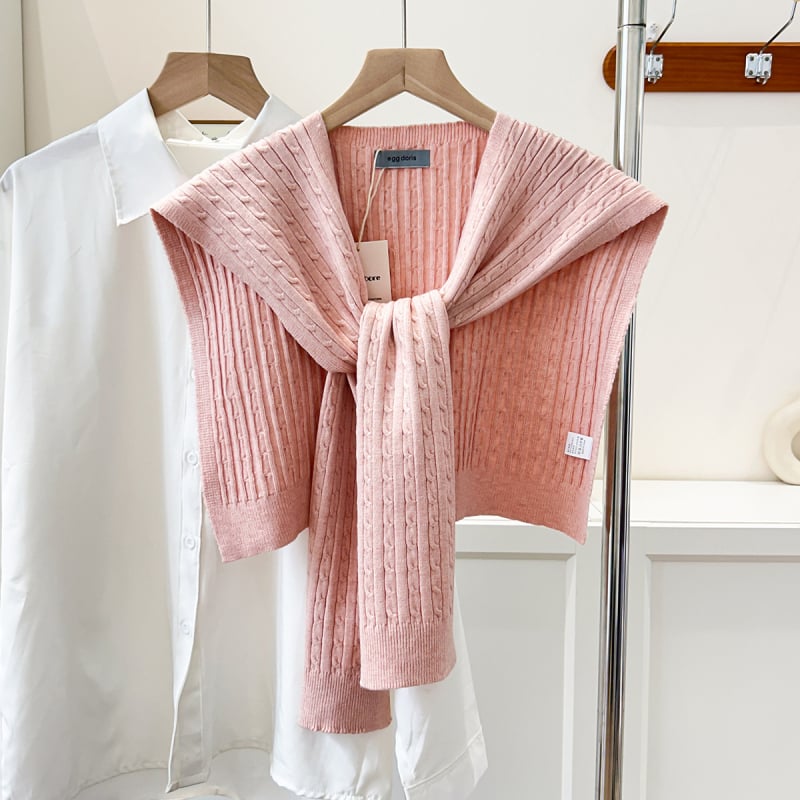 Kötött sál, monokróm minta, 45 cm szélesség, melegen tart