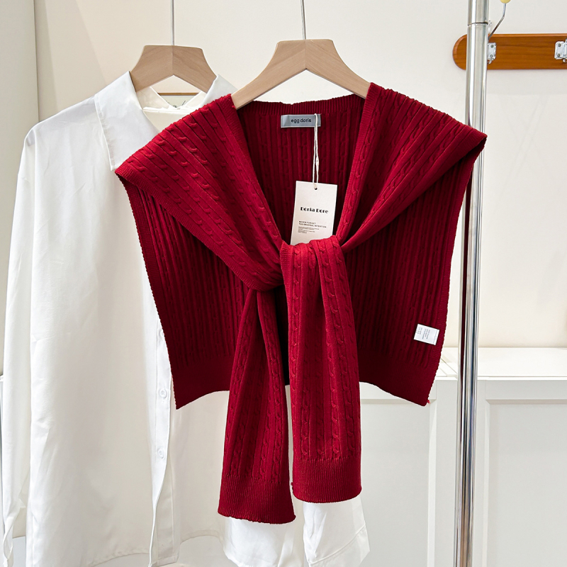 Kötött sál, monokróm minta, 45 cm szélesség, melegen tart