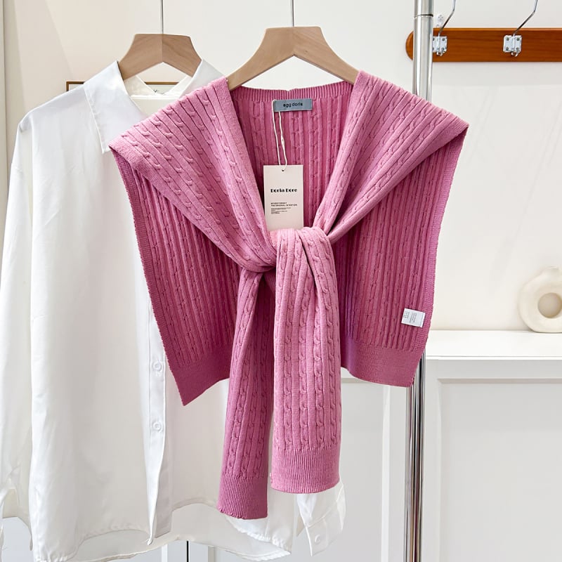 Kötött sál, monokróm minta, 45 cm szélesség, melegen tart